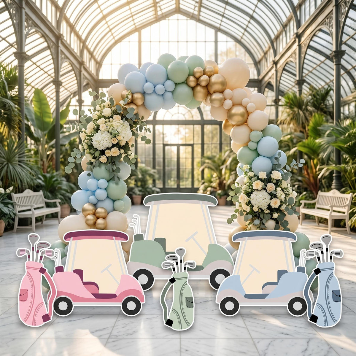 Hole in One Birthday Cutouts (Carts Only), Twins Golf Party Decor, Baby Shower, 1st Birthday, Gender Reveal, He or She, Baby Announcement