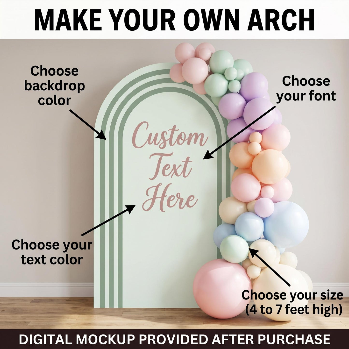 Custom Backdrop — custom party decor, printed and cut to shape