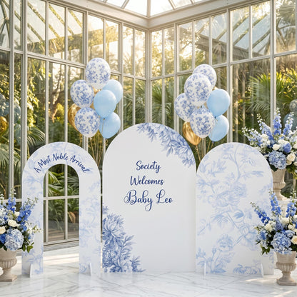 Blue Toile Safari Animals Cutouts, Chinoiserie, Toile de Jouy Backdrop, Baby Shower Decor, 1st Birthday, Baby Boy