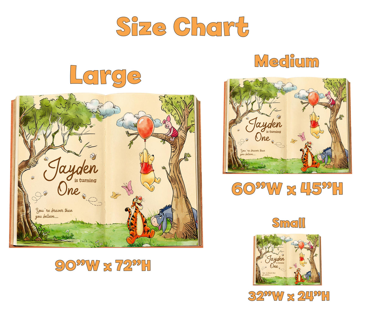 Honey Bear Large Backdrop (Blue Sky Storybook), Storybook, Open Book, First Birthday Decor, Welcome Sign, New Baby, Fairytale