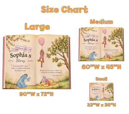 Honey Bear Backdrop, Storybook, Open Book, First Birthday Decor, Welcome Sign, Baby Girl, Fairytale, Baby Shower