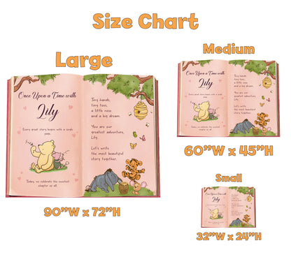 Honey Bear Pink Backdrop, Storybook, Open Book, First Birthday Decor, Welcome Sign, Baby Girl, Fairytale, Baby Shower