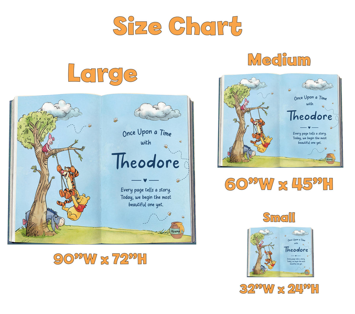 Honey Bear Blue Backdrop (Tree Page), Storybook, Open Book, First Birthday Decor, Welcome Sign, Baby Boy, Fairytale, Baby Shower