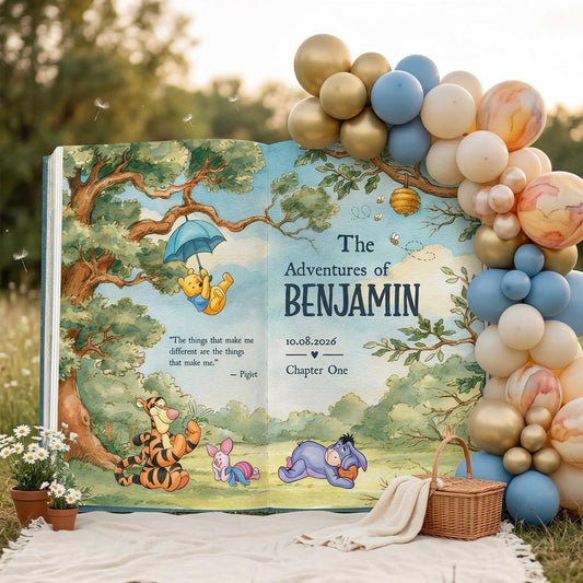 Honey Bear Large Backdrop — custom party decor, printed and cut to shape