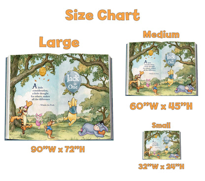 Honey Bear Large Backdrop (Garden Friends Page), Storybook, Open Book, First Birthday Decor, Welcome Sign, New Baby, Fairytale, Baby Boy