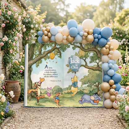 Honey Bear Large Backdrop — custom party decor, printed and cut to shape