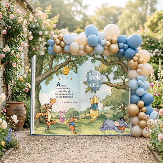 Honey Bear Large Backdrop — custom party decor, printed and cut to shape