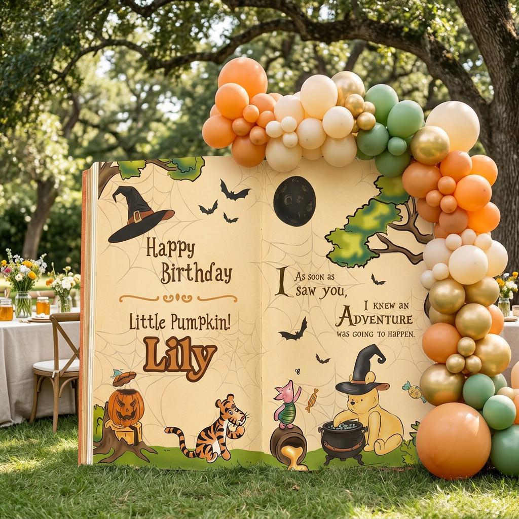 Personalized Honey Bear Halloween, Little Pumpkin, Open Book Party Prop, Storybook, First Birthday Decor, Welcome Sign, New Baby