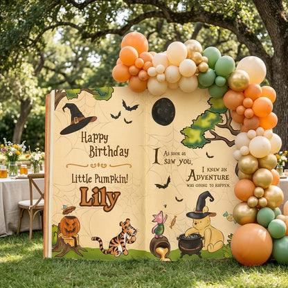 Personalized Honey Bear Halloween, Little Pumpkin, Open Book Party Prop, Storybook, First Birthday Decor, Welcome Sign, New Baby