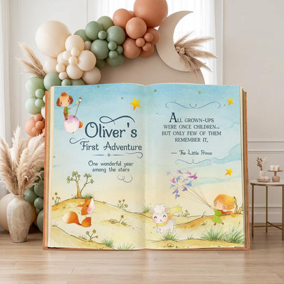 Little Aviator Backdrop — custom party decor, printed and cut to shape