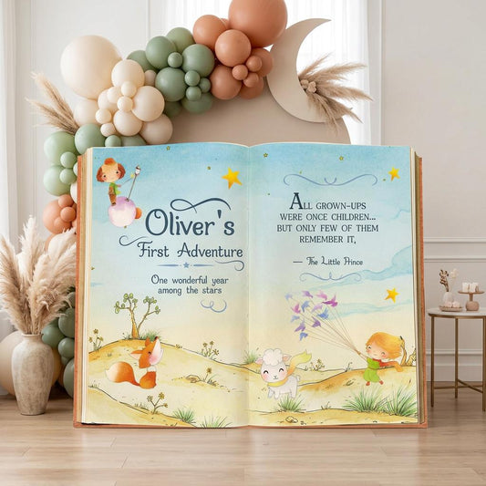 Little Aviator Backdrop — custom party decor, printed and cut to shape
