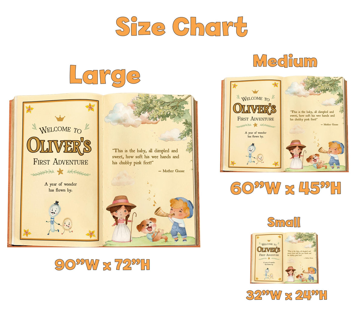 Nursery Rhymes 1st Birthday Backdrop, Storybook, Open Book, Welcome Sign, Fairytale, Mother Goose Baby Shower, Gender Neutral