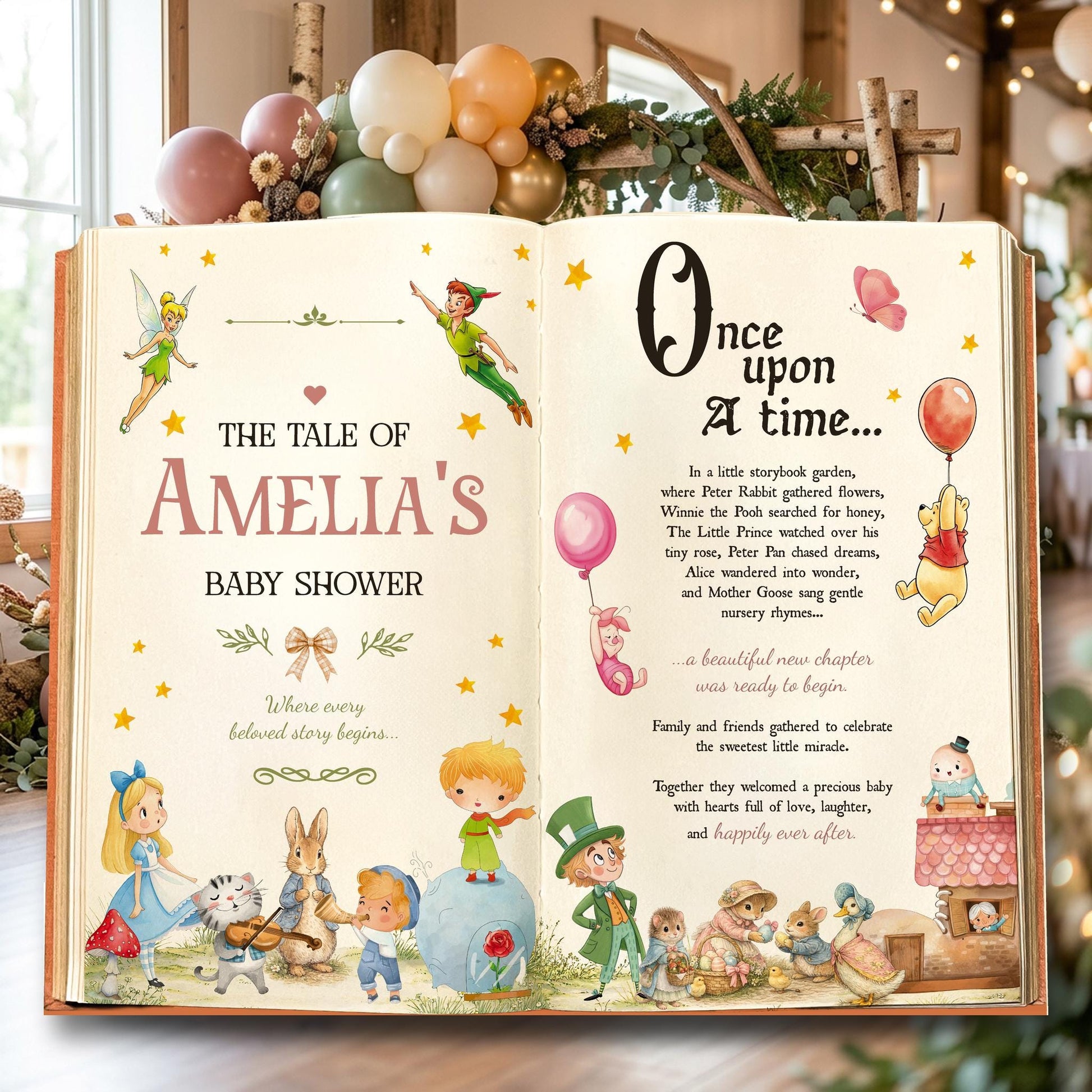 Once Upon A Time Book Backdrop, Storybook, First Birthday Decor, Welcome Sign, A New Chapter Begins, One for the Books, Baby Shower