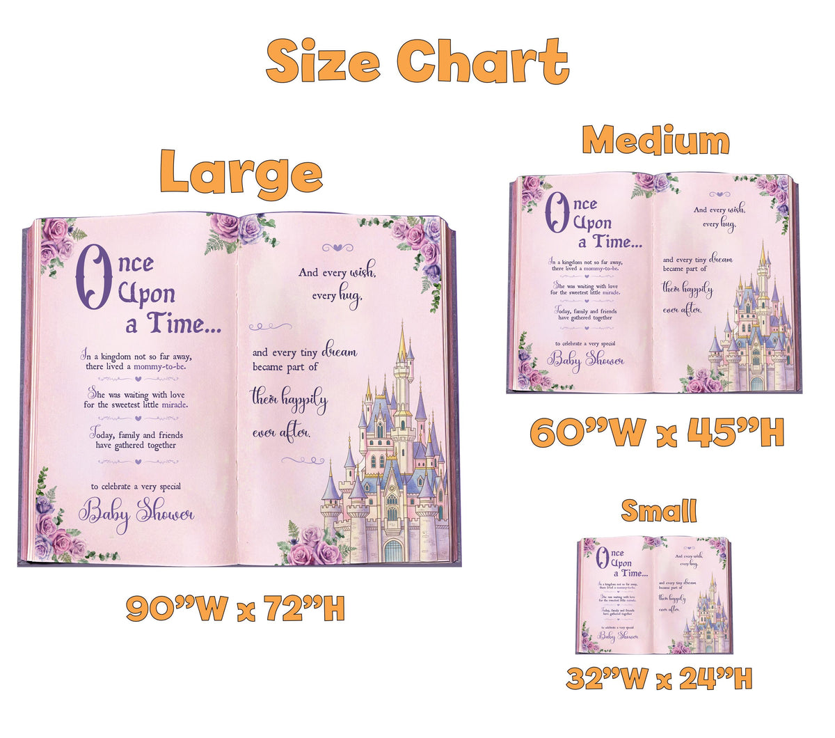 Once Upon A Time Book Backdrop (Purple Castle Book), Princess Castle, Storybook, First Birthday Decor, Welcome Sign, Fairytale Baby Shower