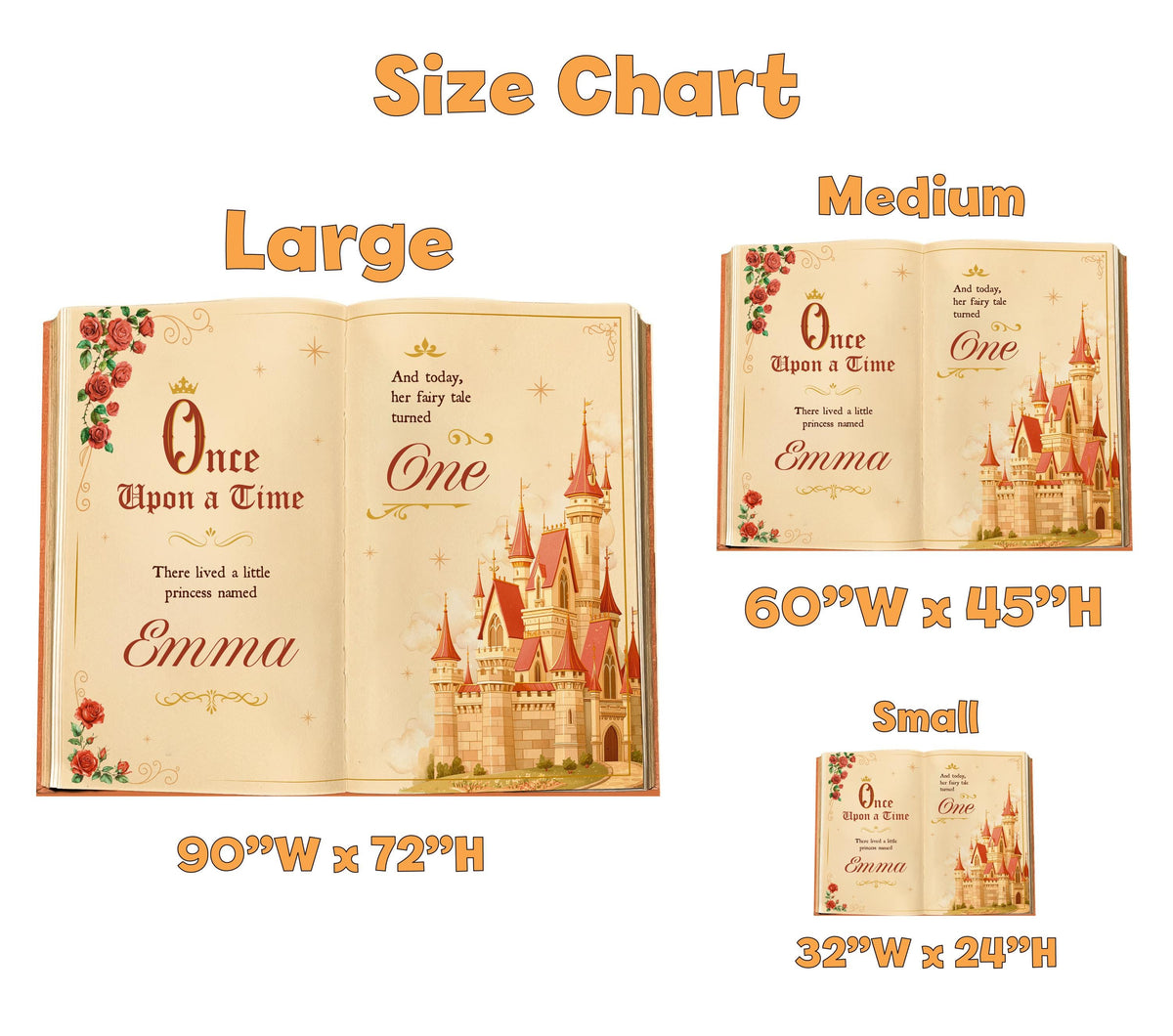 Once Upon A Time Book Backdrop (Rose Castle Book), Princess Castle, Storybook, First Birthday Decor, Welcome Sign, Fairytale Baby Shower, Happily Ever After