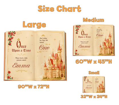Once Upon A Time Book Backdrop (Rose Castle Book), Princess Castle, Storybook, First Birthday Decor, Welcome Sign, Fairytale Baby Shower, Happily Ever After