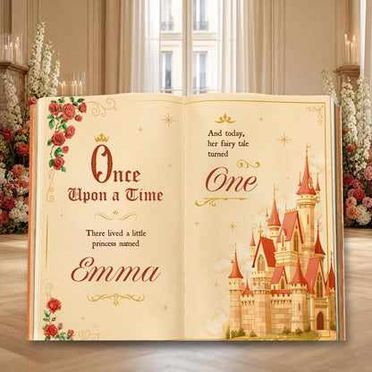 Once Upon A Time Book Backdrop (Rose Castle Book), Princess Castle, Storybook, First Birthday Decor, Welcome Sign, Fairytale Baby Shower, Happily Ever After