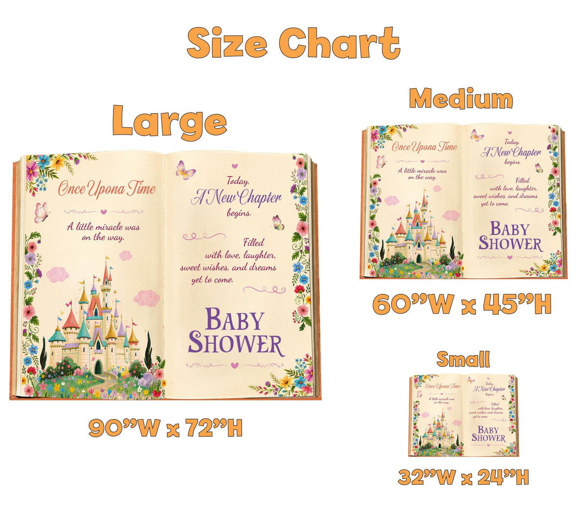 Once Upon A Time Baby Shower, Book Backdrop, Princess Castle, Storybook, 1st Birthday Decor, Welcome Sign, Fairytale
