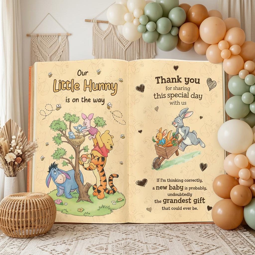 Honey Bear Backdrop, Storybook, Bear Baby Shower, Open Book, 1st Birthday Decor, Baby Announcement, Welcome Sign, New Baby
