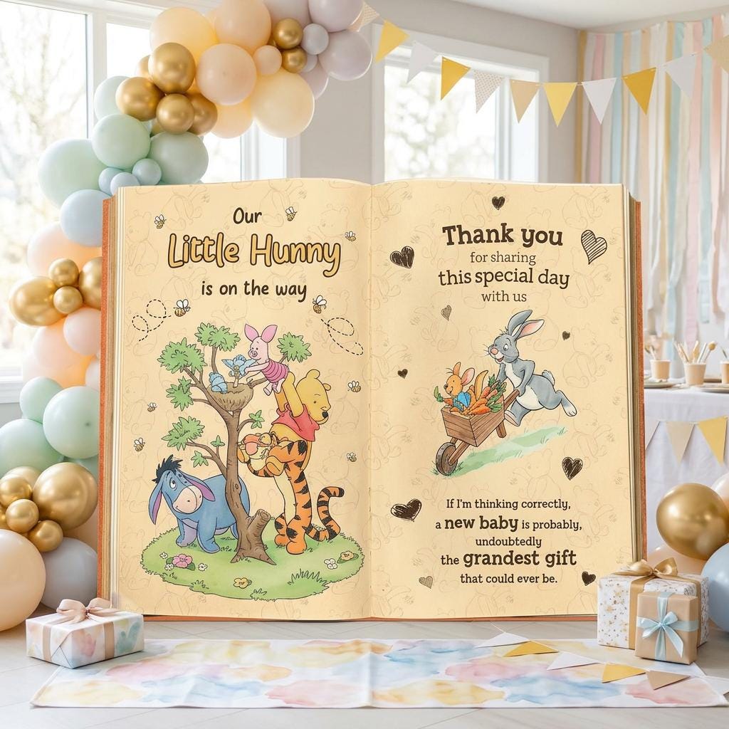 Honey Bear Backdrop — custom party decor, printed and cut to shape