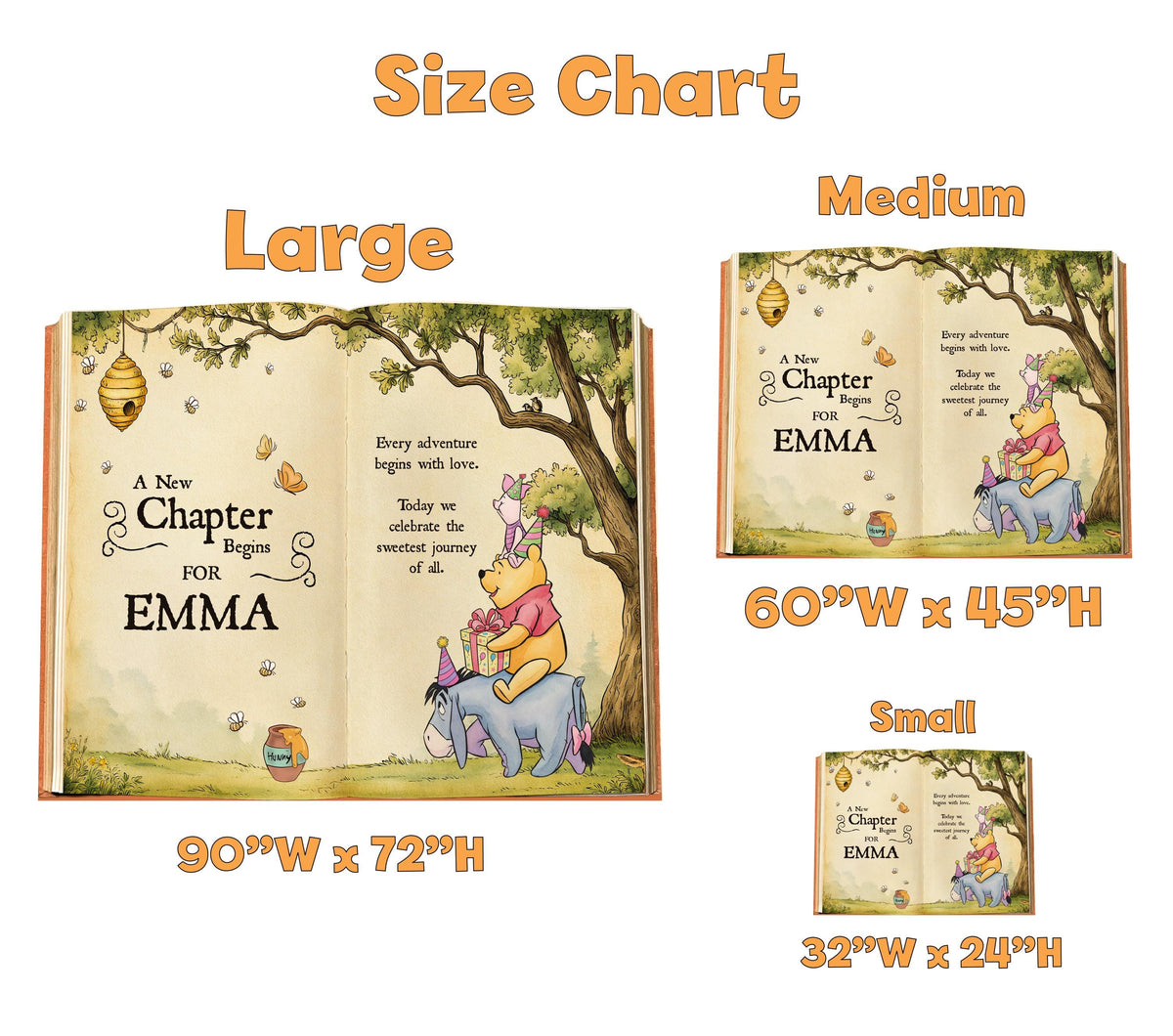 Honey Bear Backdrop (Cream Chapter Book), New Chapter, Storybook, Open Book, First Birthday Decor, Welcome Sign, New Baby, Fairytale