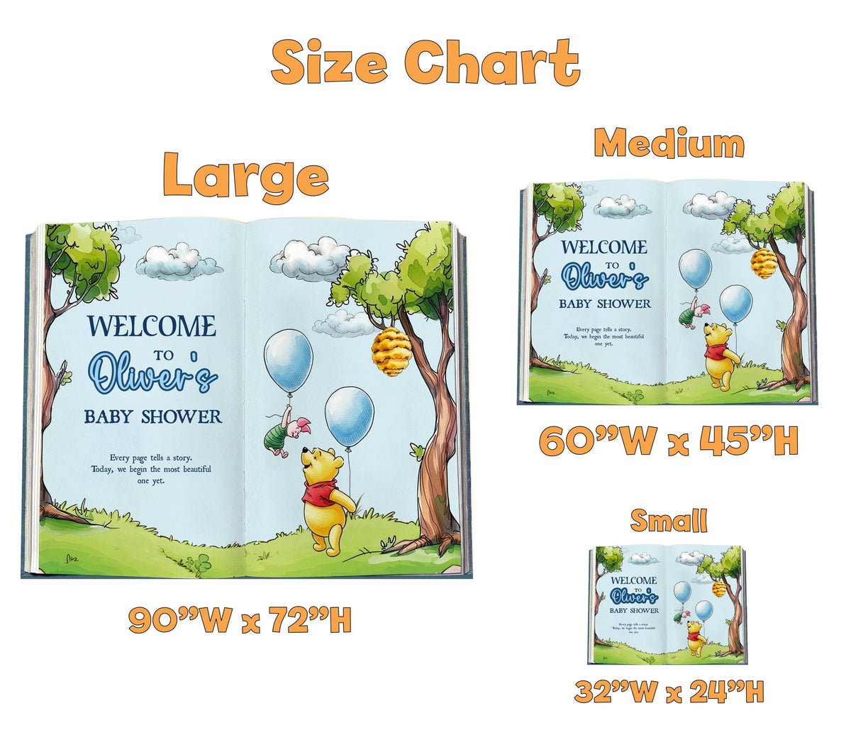 Honey Bear Backdrop (Green Balloon Page), Storybook, Open Book, First Birthday Decor, Welcome Sign, New Baby, Bear Baby Shower, Baby Announcement Sign