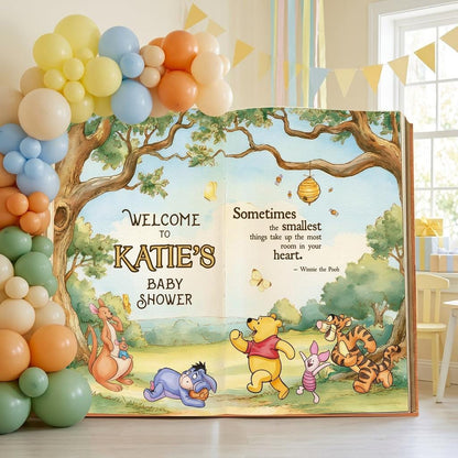 Honey Bear Backdrop (Friends Group Page), Storybook, Open Book, First Birthday Decor, Welcome Sign, New Baby, Bear Baby Shower, Baby Announcement Sign