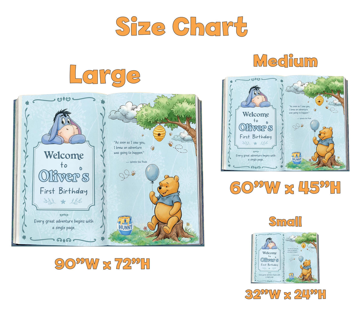 Honey Bear Large Backdrop (Donkey & Bear Page), Storybook, Open Book, First Birthday Decor, Welcome Sign, New Baby, Fairytale, Baby Boy
