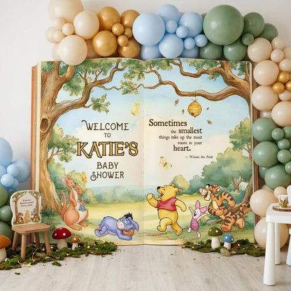 Honey Bear Backdrop (Friends Group Page), Storybook, Open Book, First Birthday Decor, Welcome Sign, New Baby, Bear Baby Shower, Baby Announcement Sign