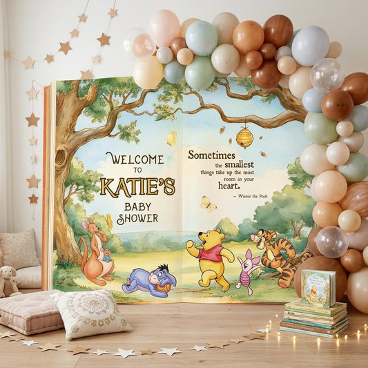 Honey Bear Backdrop — custom party decor, printed and cut to shape