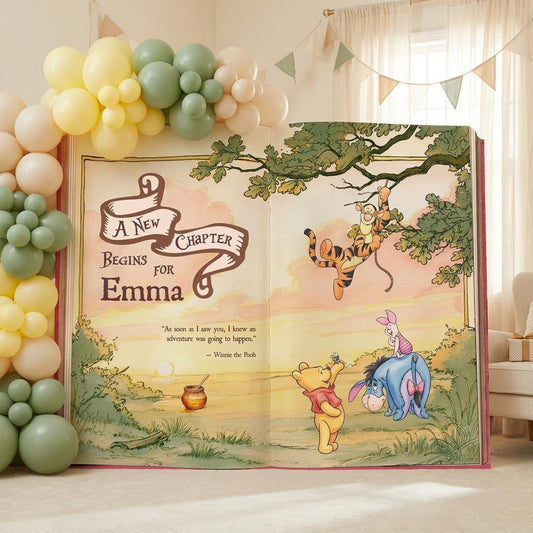 Honey Bear Backdrop — custom party decor, printed and cut to shape