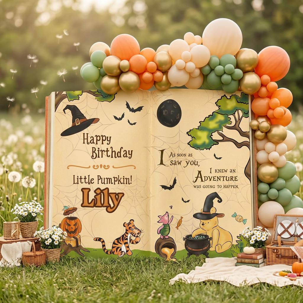 Personalized Honey Bear Halloween, Little Pumpkin, Open Book Party Prop, Storybook, First Birthday Decor, Welcome Sign, New Baby