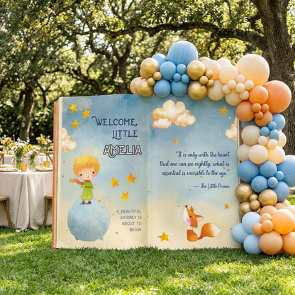 Little Prince Baby Shower Backdrop, Storybook, Open Book, First Birthday Decor, Welcome Sign, Fairytale, Baby Boy, Adventure, Fox