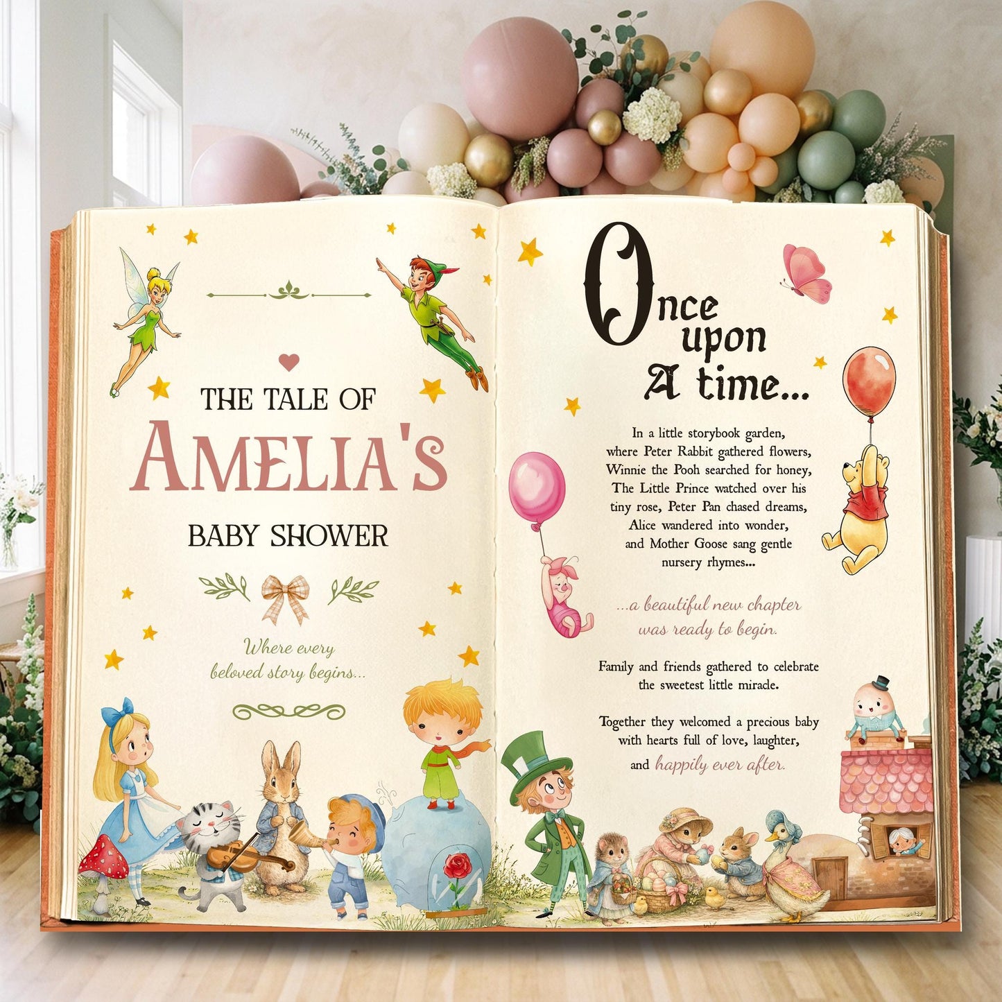 Once Upon A Time Book Backdrop, Storybook, First Birthday Decor, Welcome Sign, A New Chapter Begins, One for the Books, Baby Shower