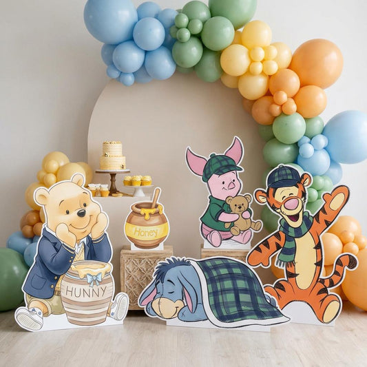 Honey Bear Set 5 Cutouts — custom party decor, printed and cut to shape