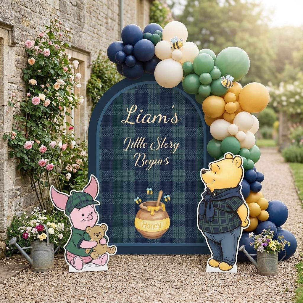 Honey Bear Cutouts — custom party decor, printed and cut to shape