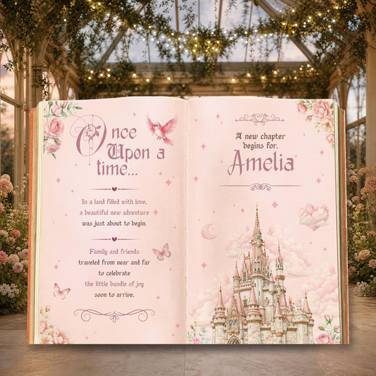 Once Upon A Time Book Backdrop — custom party decor, printed and cut to shape