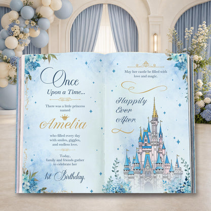 Once Upon A Time Book Backdrop — custom party decor, printed and cut to shape