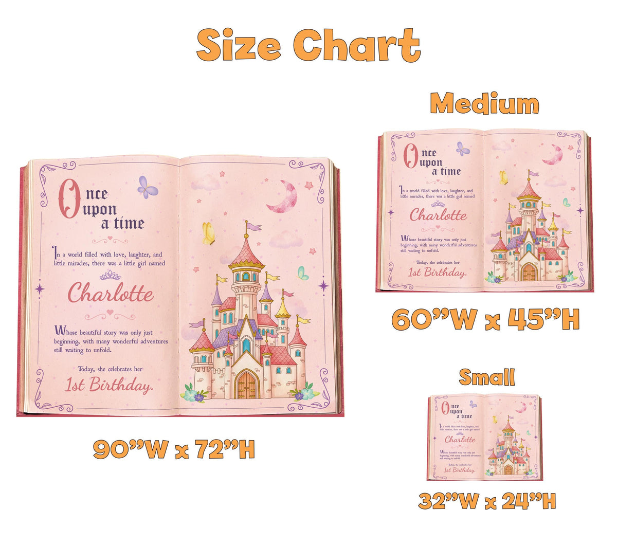 Once Upon A Time Book Backdrop (Pink Castle Book), Princess Castle, Storybook, First Birthday Decor, Welcome Sign, Fairytale Baby Shower, Happily Ever After