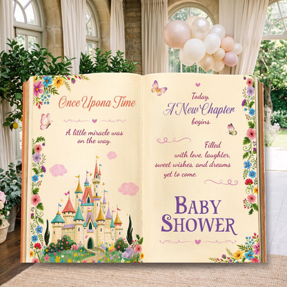 Once Upon A Time Baby Shower, Book Backdrop, Princess Castle, Storybook, 1st Birthday Decor, Welcome Sign, Fairytale