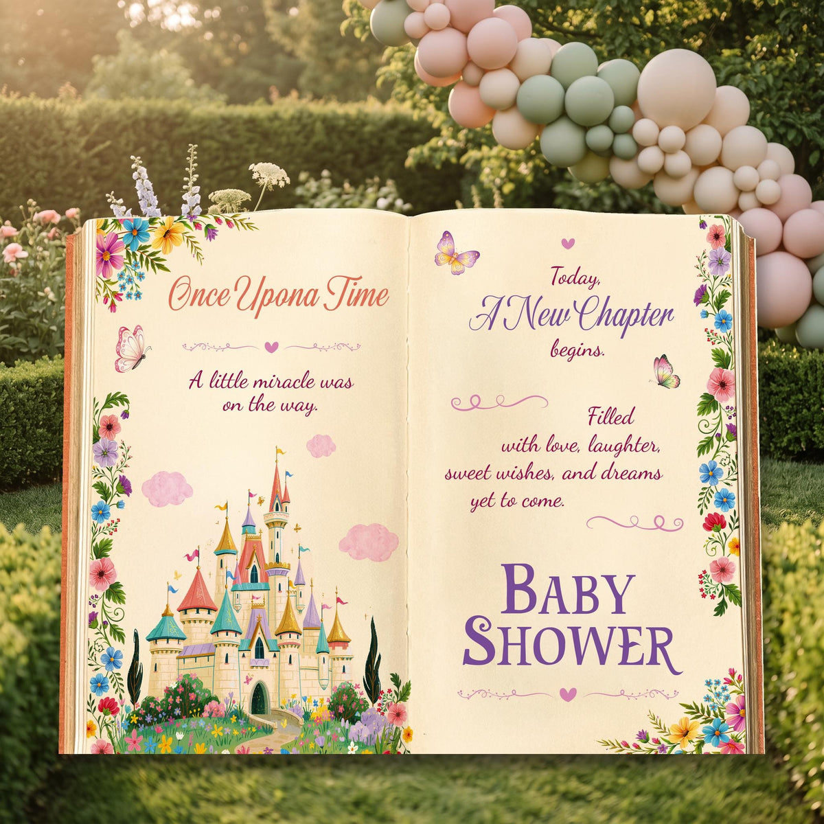 Once Upon A Time Baby Shower — custom party decor, printed and cut to shape