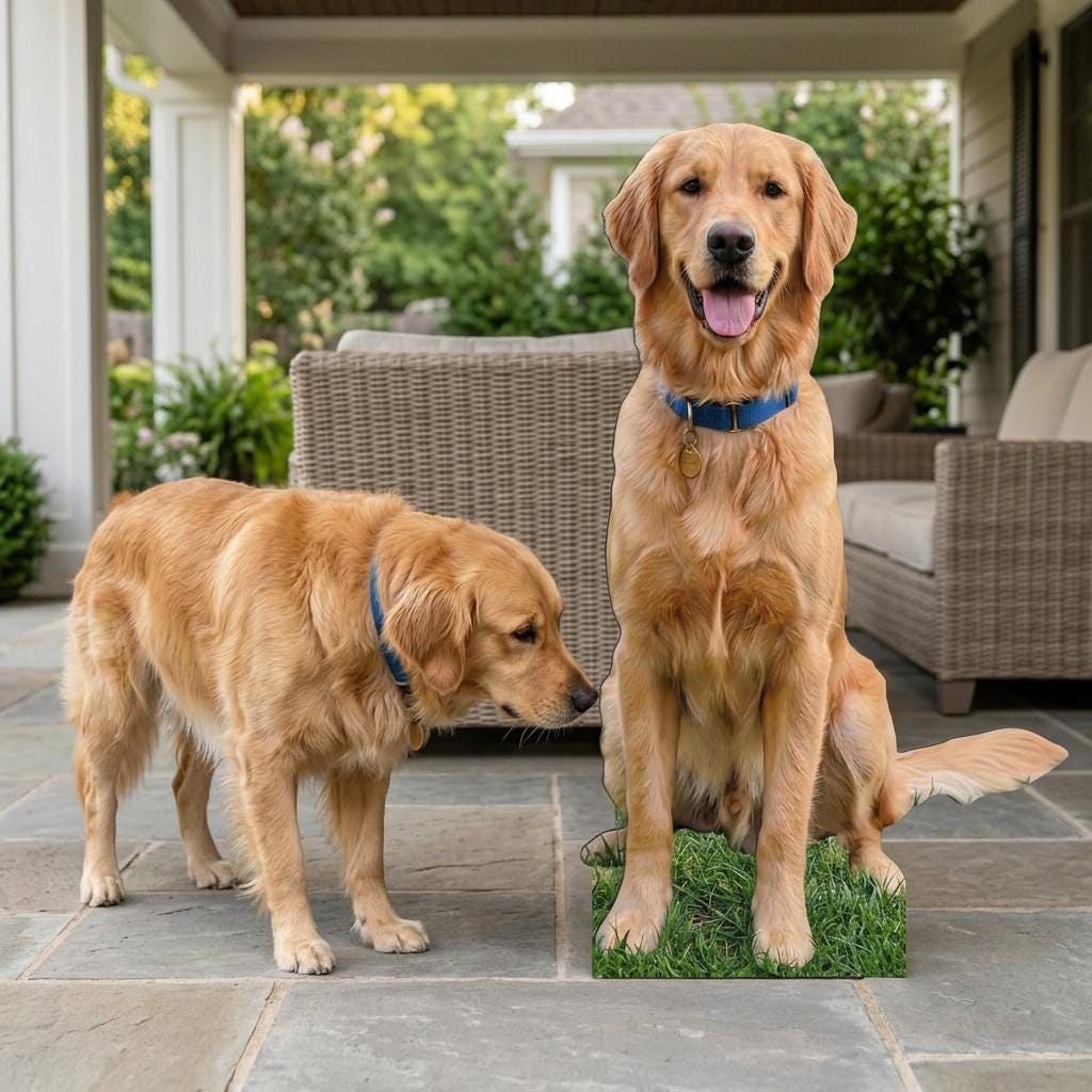 Personalized Life-Size Pet Cutout (Sitting Pose), Custom Dog Prop, Wedding Favor, Pet Birthday, Funny Gift, Anniversary Gift