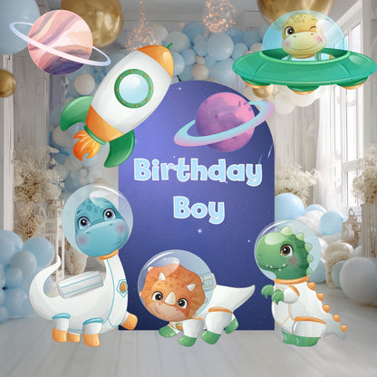 Space Dinosaur Party Cutouts, Astronaut Party Decor, Baby Dino, Birthday Party Props, Baby Shower, Lawn Sign, Blast Off
