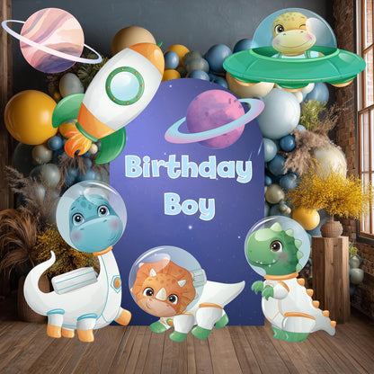 Space Dinosaur Party Cutouts, Astronaut Party Decor, Baby Dino, Birthday Party Props, Baby Shower, Lawn Sign, Blast Off