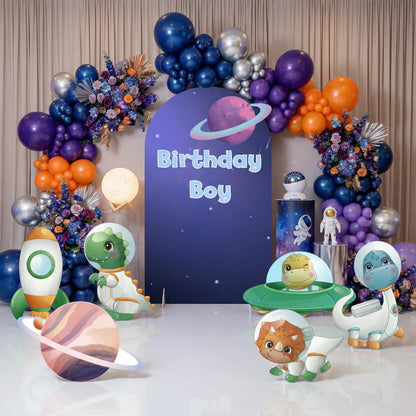Space Dinosaur Party Cutouts, Astronaut Party Decor, Baby Dino, Birthday Party Props, Baby Shower, Lawn Sign, Blast Off