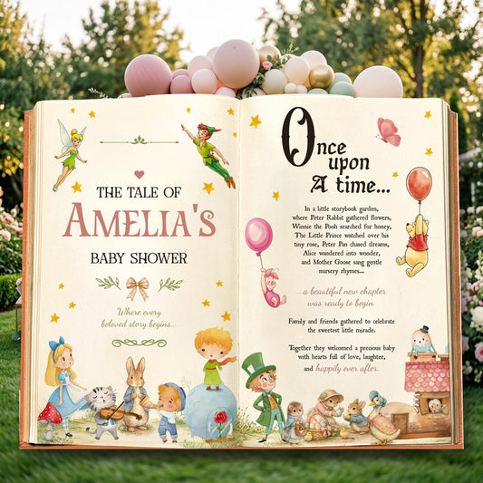 Once Upon A Time Backdrop — custom party decor, printed and cut to shape