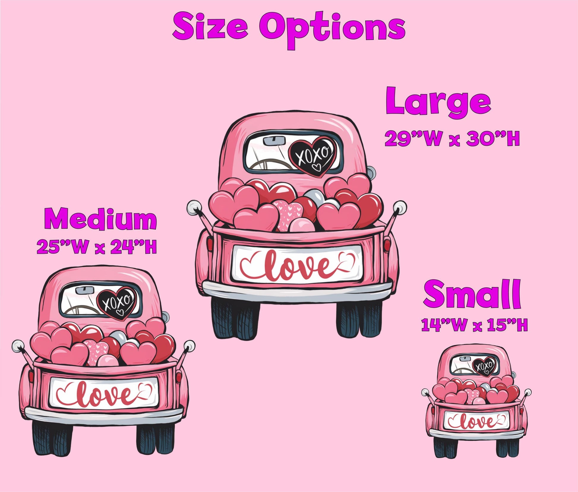 Love Truck Sign, Valentines Decoration, Valentine's Outdoor Decor, Heart Standee, Yard Signs with Stakes, Yard Art, Yard Lawn Decoration