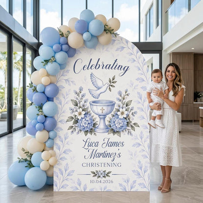 Sage Green Toile Dove Christening Arch