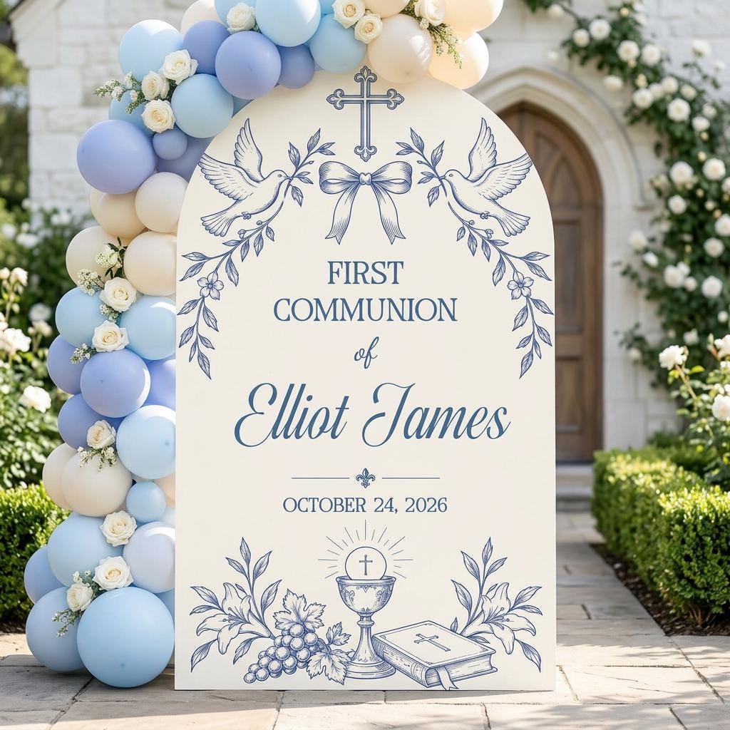 Beige Dove Chalice First Communion Arch