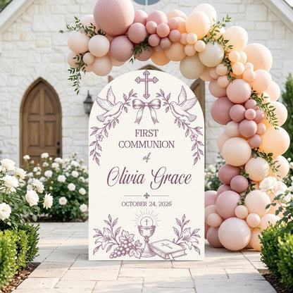 Beige Dove Chalice First Communion Arch